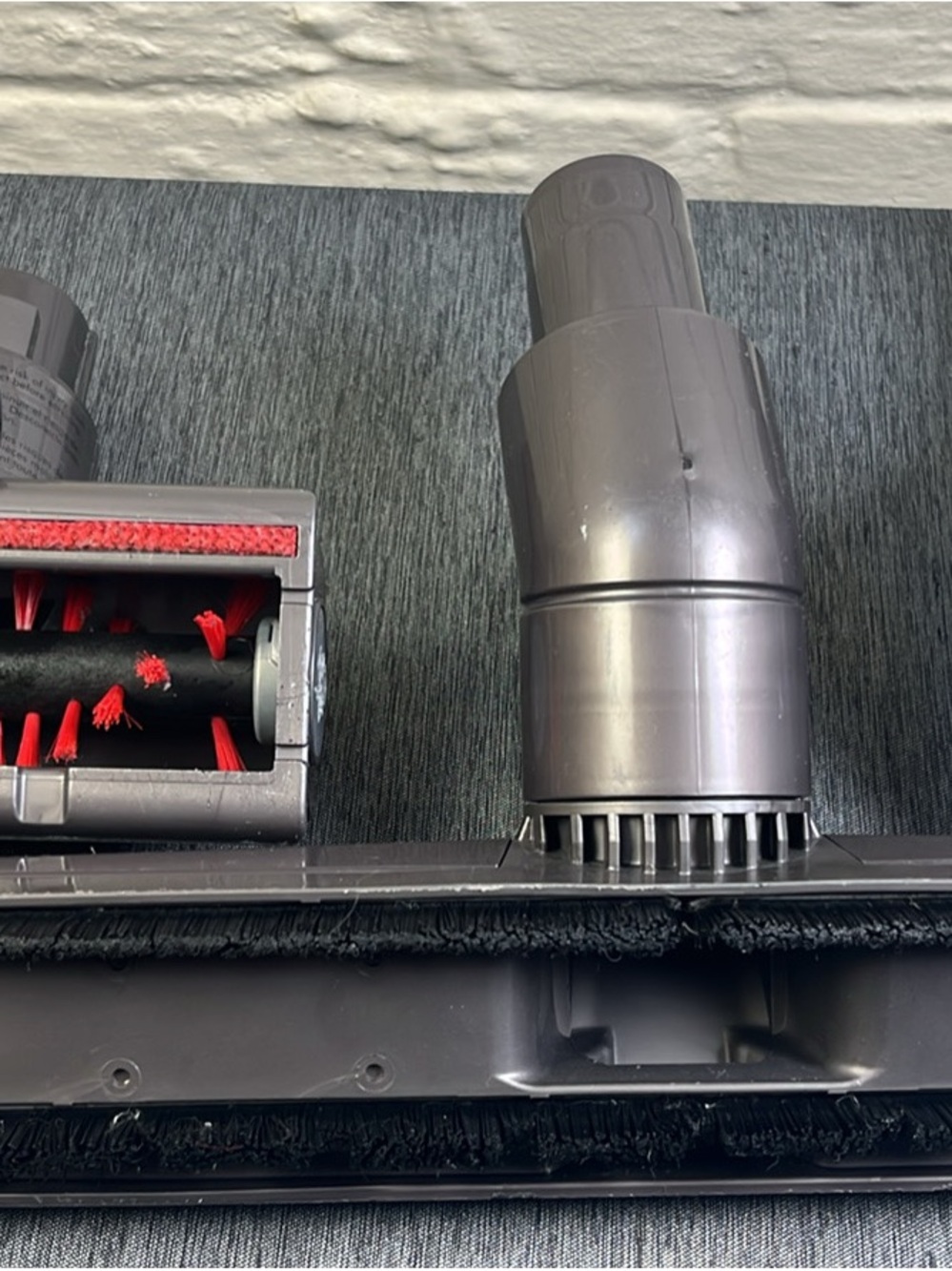 Dyson Grey Motorhead Floor Attachment with Red Brush Accents